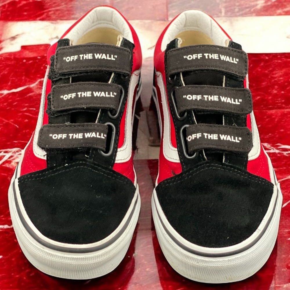 Vans Old Skool V OTW Strapped Black Red Checkerboard Men 5.5 / Women 7 - Picture 3 of 12